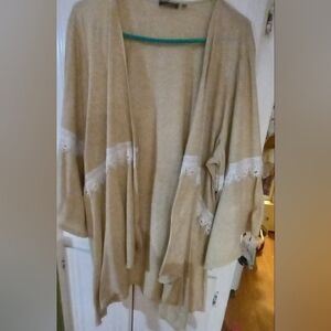 Hannah Tan Cardigan with Lace Details